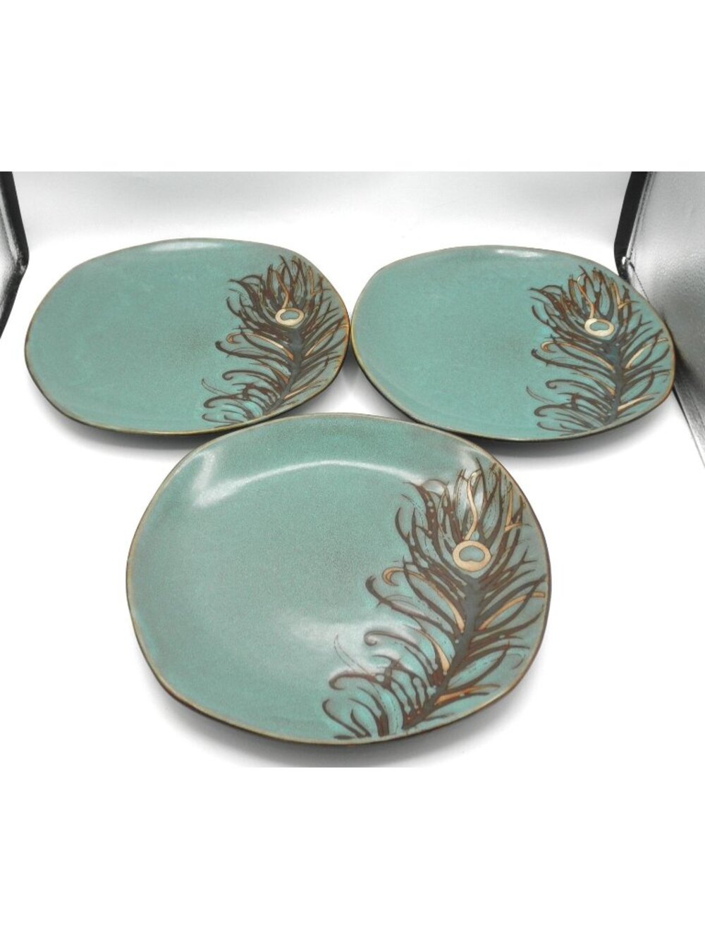 Peacock by Pier 1 ~ 10-1/2 inch Dinner Plates Set of 3 Pattern Code: PERPEA